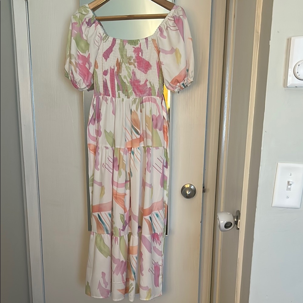 Brand new white floral spring  dress
